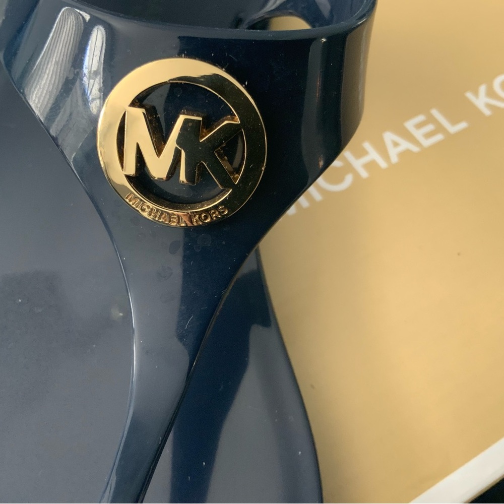 Michael Kors Navy and Gold Sandals